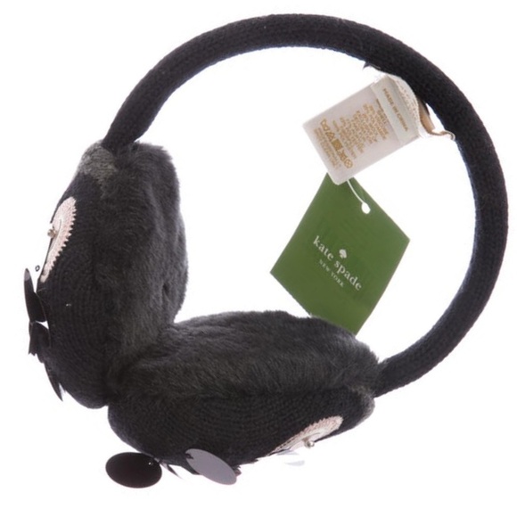 Kate Spade Owl Earmuffs in Box NWT Black Sequins - Picture 6 of 7